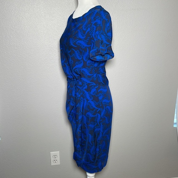 Diane von Furstenberg Leron Silk Georgette Tie Sleeve sheath dress size 6 - Picture 4 of 15